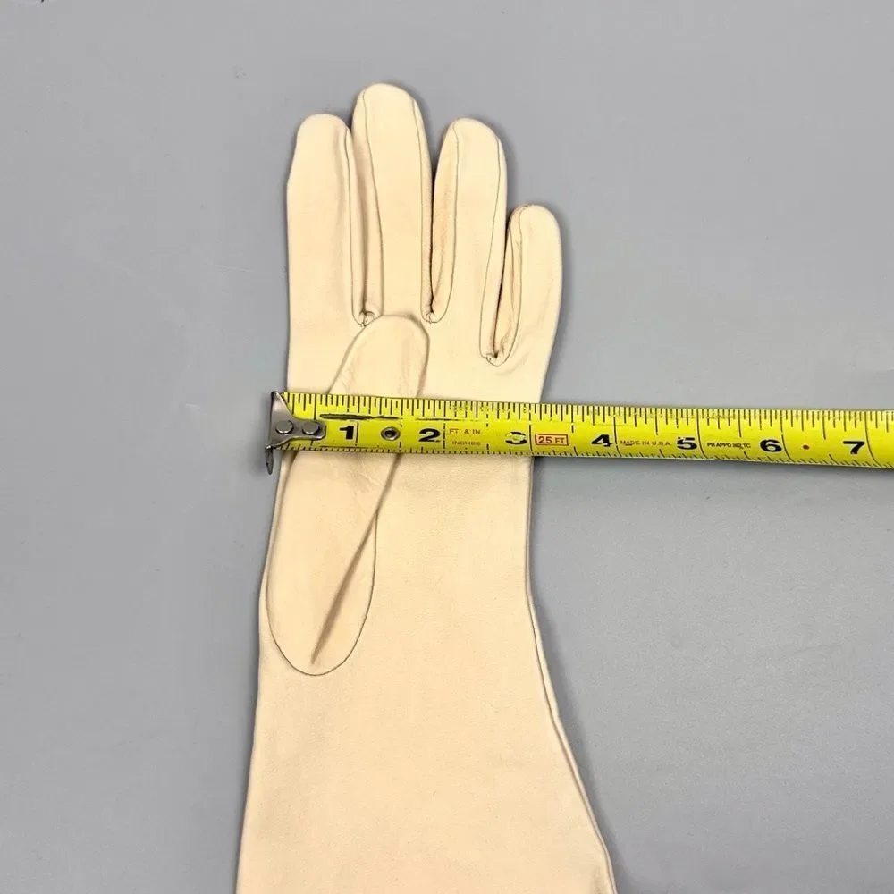 Vintage Deerskin Leather Gloves Cream Color size 7 Unlined